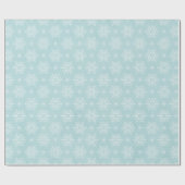 blauw cadeautje met kerstsnowschilfers cadeaupapier (Vlak)