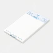Blauw Caduceus Water Ripples Medical Hermes Rod Post-it® Notes (Schuin)