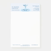 Blauw Caduceus Water Ripples Medical Hermes Rod Post-it® Notes (Voorkant)