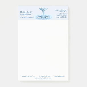 Blauw Caduceus Water Ripples Medical Hermes Rod Post-it® Notes