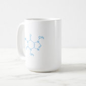 Blauw cafeïnemolecuul koffiemok (Voorkant links)