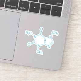 Blauw cafeïnemolecuul sticker