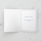 Blauw Cakje Roze Rozen en Kaarsen Gelukkige Verjaa Kaart (Binnen)