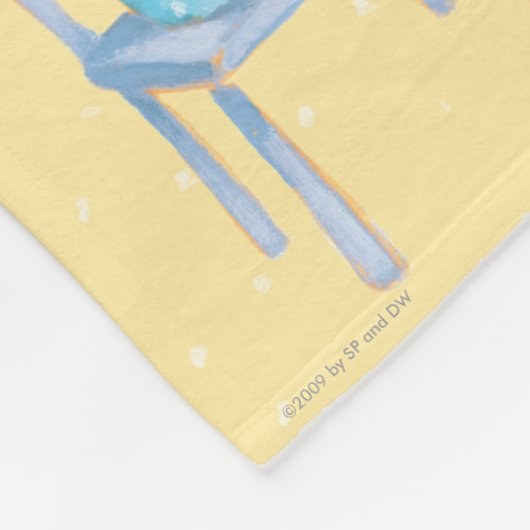 Blauw Calico Beer glimlachen op stoel Fleece Deken (Hoek)