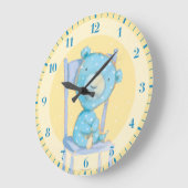 Blauw Calico Beer glimlachen op stoel Grote Klok (Hoek)