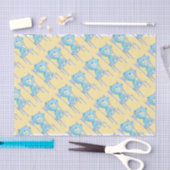 Blauw Calico Beer glimlachen op stoel Tissuepapier (Craft)