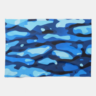 Blauw Camo Abstract Patroon Theedoek