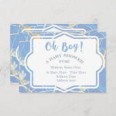 blauw camo - baby shower kaart (Voorkant / Achterkant)