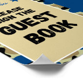 Blauw Camo Baby shower teken Poster (Hoek)