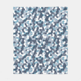 Blauw Camo camouflagepatroon in marine tinten Fleece Deken