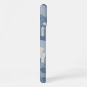 Blauw Camo Militaire Monogram iPhone Hoesje (Rechterkant)