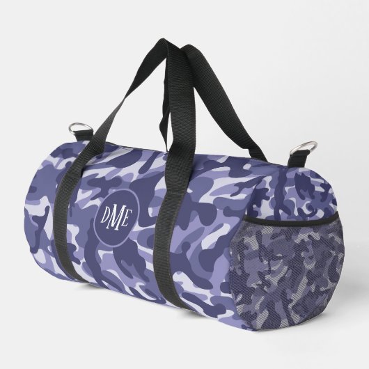 Blauw camo-monogram plunjezak (Rechterhoek)