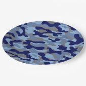 Blauw Camo Papieren Bordje (Gekanteld)
