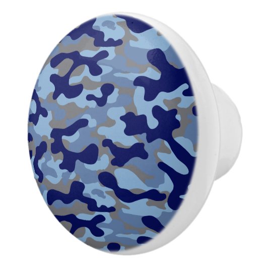 Blauw Camo Patroon  Keramische Knop (Rechts)