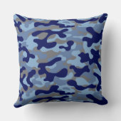 Blauw Camo Patroon Kussen (Achterkant)
