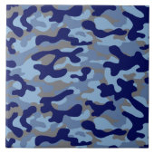 Blauw Camo Patroon Tegeltje (Voorkant)