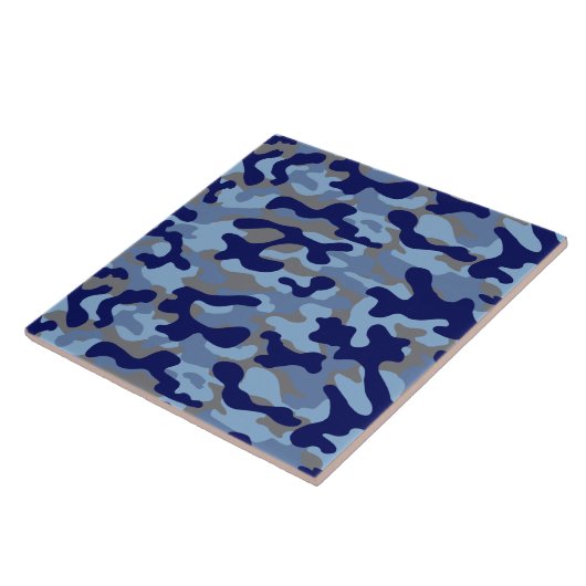 Blauw Camo Patroon Tegeltje (Zijkant)