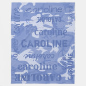 Blauw Camo Persoonlijk Fleece Deken (Voorkant)