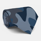 Blauw Camo Stropdas (Opgerold)