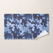 blauw camo tegelpatroon bad handdoek (Handdoek)