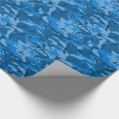 Blauw Camo Wrapping Paper Cadeaupapier (Hoek)