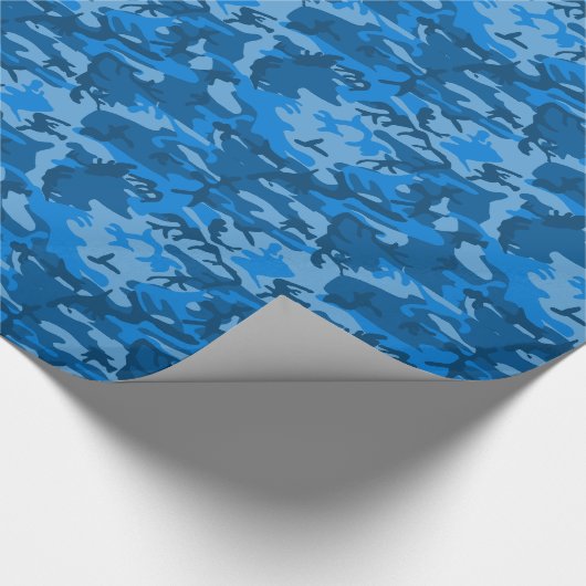 Blauw Camo Wrapping Paper Cadeaupapier (Hoek)