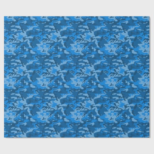 Blauw Camo Wrapping Paper Cadeaupapier (Vlak)