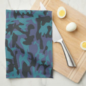 Blauw camopatroon theedoek (Quarter Fold)