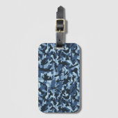 Blauw Camouflage Bagagelabel (Voorkant (verticaal))
