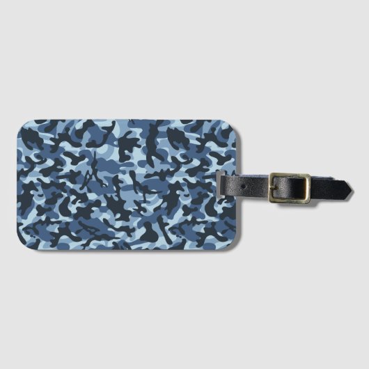 Blauw Camouflage Bagagelabel (Voorkant (horizontaal))
