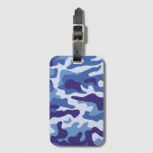Blauw camouflage bagagelabel (Voorkant (verticaal))