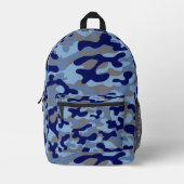 Blauw Camouflage Bedrukte Rugzak (Voorkant)
