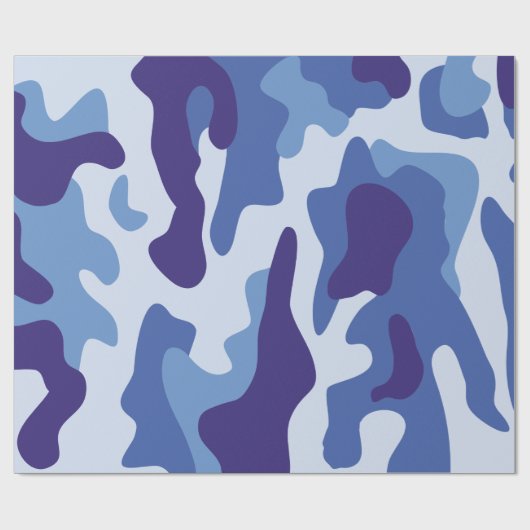 Blauw camouflage cadeaupapier (Vlak)