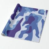 Blauw camouflage cadeaupapier (Uitgerold)