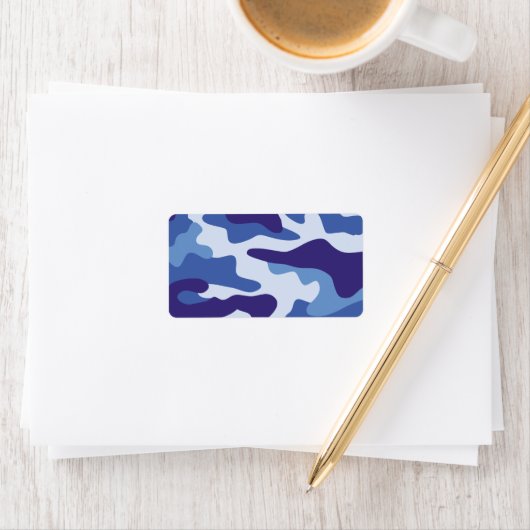 Blauw camouflage etiket (Insitu)