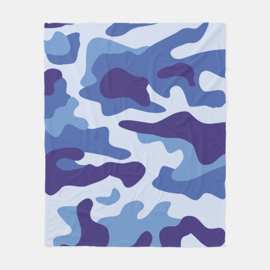 Blauw camouflage fleece deken (Voorkant)