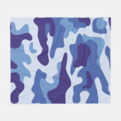 Blauw camouflage fleece deken (Voorkant (Horizontaal))