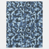 Blauw Camouflage Fleece Deken (Voorkant)
