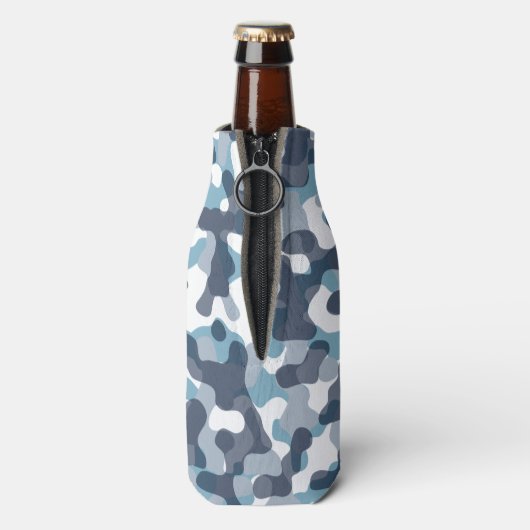 Blauw camouflage flesjeskoeler (Fles Achterkant)