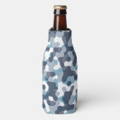 Blauw camouflage flesjeskoeler (Fles Voorkant)