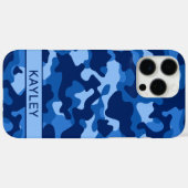 Blauw camouflage gepersonaliseerd Case-Mate iPhone case (Achterkant (horizontaal))