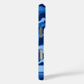 Blauw camouflage gepersonaliseerd Case-Mate iPhone case (Achterkant / Rechts)