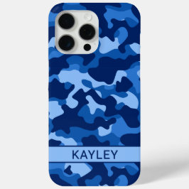Blauw camouflage gepersonaliseerde Case-Mate iPhon iPhone 15 Pro Max Hoesje