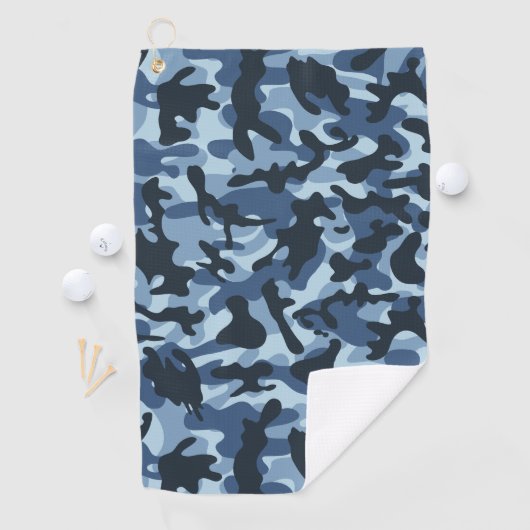 Blauw Camouflage Golfhanddoek (Insitu)