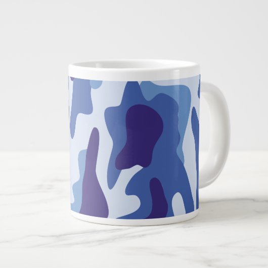 Blauw camouflage grote koffiekop (Voorkant rechts)