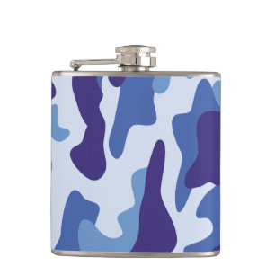 Blauw camouflage heupfles