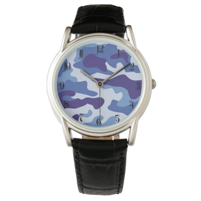 Blauw camouflage horloge (Voorkant)