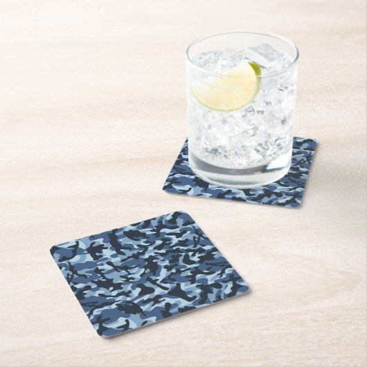 Blauw Camouflage   Kartonnen Onderzetters (Insitu)