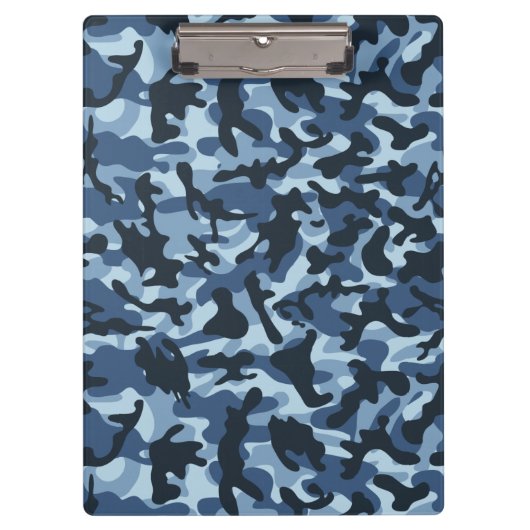 Blauw Camouflage Klembord (Voorkant)