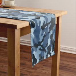 Blauw Camouflage Korte Tafelloper